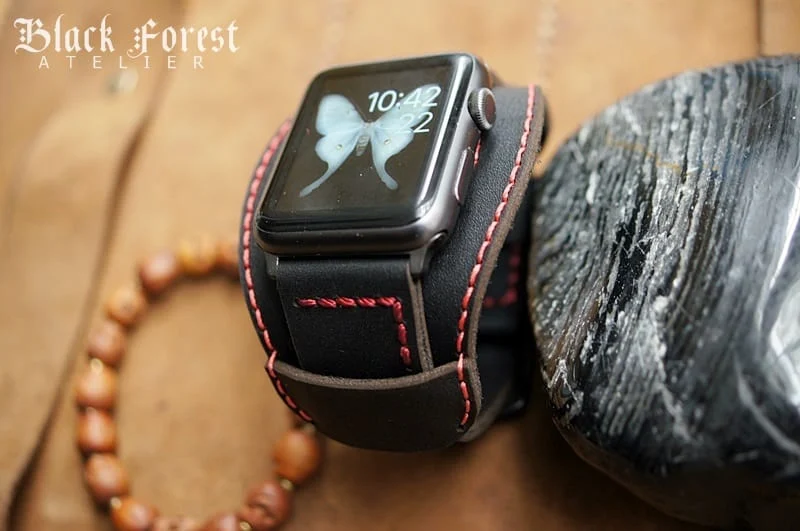 CUFF handgefertigt Leder Uhrenarmband incl. Lugs Adapter für Apple Watch (oder Apple Watch Sport) 42mm oder 38mm – Bild 5